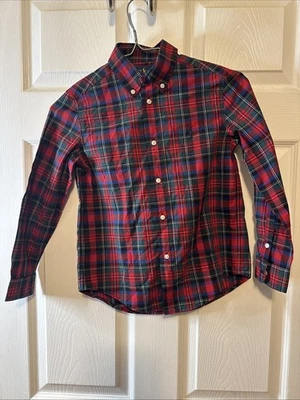 Polo Ralph Lauren Boy's size 7 button down Plaid Shirt Red and Blue Long Sleeve - Image 1 of 3