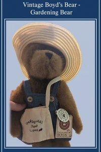 🧸 “Orso con me!” – Gen-Yoo-Wine Boyds Bear 1988-2000, 11” Marrone con Cappello, Nuovo con etichette - Foto 1 di 15