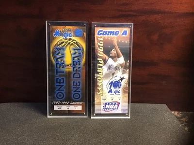 1997 And 1999 COMMEMORATIVE TICKET ORLANDO MAGIC PLEXI Encased 🏀 - Image 1 of 2