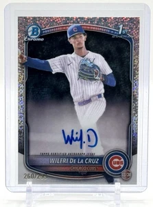 Wilfri De La Cruz 2025 1st Bowman Chrome Autograph - Speckle Refractor AUTO /299 - Picture 1 of 2