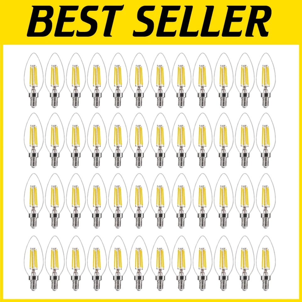 48 Pack Dimmable LED Candelabra Bulbs, 5000K Daylight - Image 1 of 4