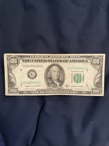 1950-C $100 Dollar Federal Reserve Note Circulated - Picture 1 of 2