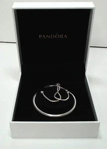 PANDORA MOMENTS 925 STERLING SILVER SNAKE CHAIN SLIDER BOLO BRACELET - Picture 1 of 3