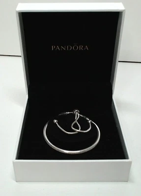 PANDORA MOMENTS 925 STERLING SILVER SNAKE CHAIN SLIDER BOLO BRACELET - Image 1 of 3