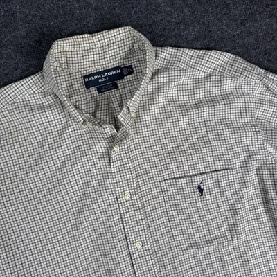 Ralph Lauren Golf Tilden Shirt Mens XL Check Button Down Long Sleeve Soft Cotton - Image 1 of 4