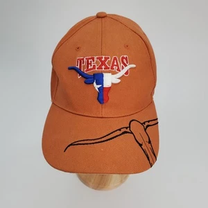 Texas Longhorn Strapback Adjustable Baseball Hat Cap Red White Blue Logo Orange - Picture 1 of 9