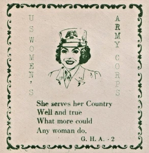 WW2 Patriotic Cover, US Women's Army Corps, Tribes Hill Ny to San Diego Ca. - Picture 1 of 2