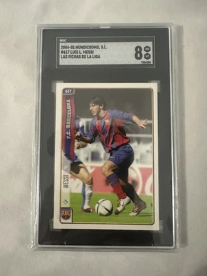 2004 Mundi Cromo Liga Lionel Messi #617 ROOKIE SGC 8. Quase em perfeito estado - Imagem 1 de 2