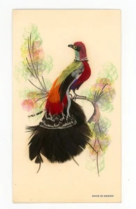 Tarjeta de Felicitación Exótico Pájaro Amarillo Pluma Arte Popular México Navidad/Año Nuevo - Imagen 1 de 3