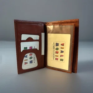 Vintage Wallet Viale Morin Enrico Coveri Made in Italy Tan Brown - Picture 1 of 6