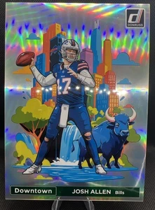 2024 Donruss Josh Allen Buffalo Bills Downtown Jumbo Oversized Silver Holo #2 - Picture 1 of 6