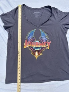 T-shirt nera scollo V Journey taglia 2 buone condizioni - Foto 1 di 4