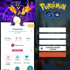 Pok&eacute;mon PTCs Go | Shiny Gigantamax Charizard Background Dark Skies✨Mini or Trade
