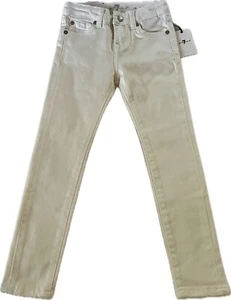 7 For All Mankind NWT White Denim Skinny Jeans Girls Size 6X - Picture 1 of 6