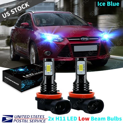 Para Ford Focus 2012-2018 - 2x H11 8000K Azul Hielo LED Faros Bombillas Luz Baja Foto 1 de 4