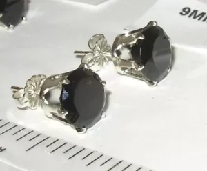 ORECCHINI A PERNO SPINELLO NERO CON GEMME NATURALI 100%! MADE IN USA SCEGLI UNA TAGLIA! - Foto 1 di 7