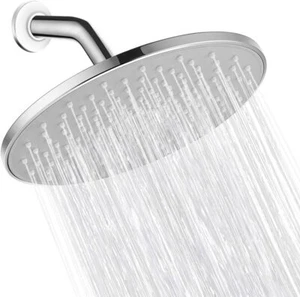 Hi Pressure 9" Large Rain Shower Head Waterfall Spray 200 Nozzles Chrome Surface - Picture 1 of 12