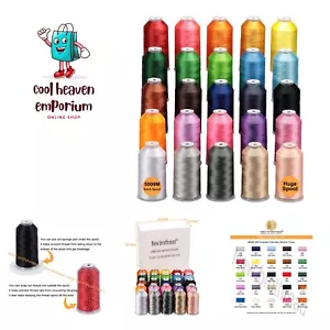 s - 25 Basic Colors of Huge Spool 5000M Polyester Embroidery Machine Thread f... - Picture 1 of 10