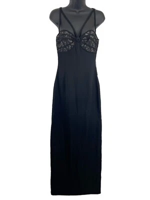 Винтажный L.K.L. от Lawrence женщин размер 4 черный кружевной Sweetheart платье макси 90-х новый с Ярлыками - Изображение 1 из 4