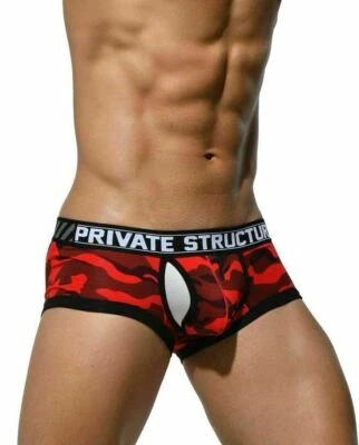 SMALL Private Structure Boxer Soho Camouflage Trunk Mesh-Fly Red 3781 11 - Image 1 of 4
