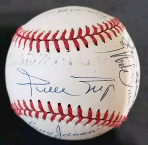 1950's NEW YORK GIANTS SIGNED BASEBALL WILLIE MAYS MONTE IRVIN BOBBY THOMSON - Picture 1 of 7