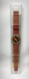 Orologio Vintage Swatch GR139 Donna Fatma Oro Arancione Made in Swiss 1993 Nuovo - Foto 1 di 11