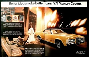 Mercury Cougar XR -7 car ad Vintage 1971 original center fold advertisement  - Picture 1 of 5