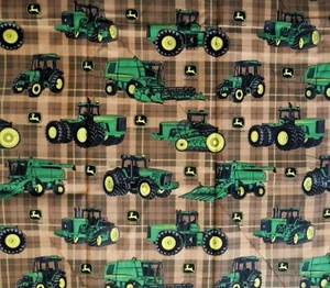 Springs Plaid Fabric CP28688 "Traditional Tractors & Plaid All Over" .9 Yard 35" - Picture 1 of 4