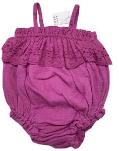 Pagliaccetto con volant occhiello ciclamino rosa bambina 6-12 mesi nuovo con etichette Baby Gap - Foto 1 di 6