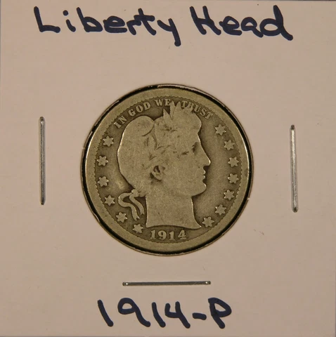 1914-P Liberty Head (Barber) Silver Quarter-Dollar, PRICE REDUCED! Cover