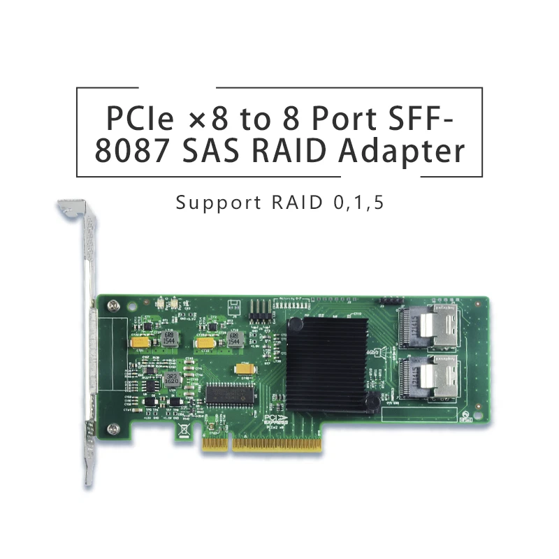 PCIe x8 to Internal 8 Port SFF-8087 6Gb/s SAS/SATA Expansion Card SAS2008-8I - Image 1 of 4