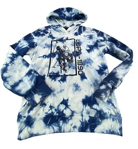 Tie-Dye US Polo Assn Sudadera con Capucha XL USPA-1890 Azul y Blanco Mezcla de Algodón Pullover - Imagen 1 de 8