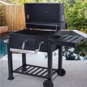 BARBECUE A CARBONELLA CARBONE BBQ GRILL DA GIARDINO CON RIPIANO REGOLABILE - Photo 1/12