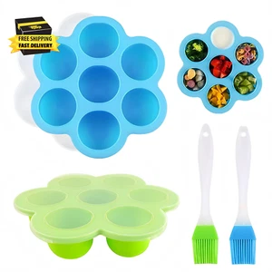 2Sets Silicone Air Fryer Egg Bite Mold, 2 Pack Reusable Egg Bites Pan with Lid + - Picture 1 of 7