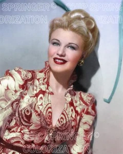 GINGER ROGERS IN FLORAL DRESS 8X10 BEAUTIFUL COLOR PHOTO BY CHIP SPRINGER - Picture 1 of 1