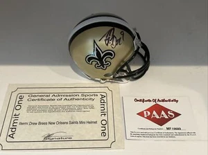 DREW BREES Signed Autograph NFL New Orleans Saints Mini Helmet *COA *FREE SHIP - Picture 1 of 8