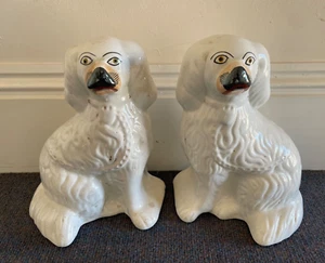 Pair of Victorian Staffordshire, Spaniel, Mantle or Wally Dogs - Great display - Picture 1 of 8