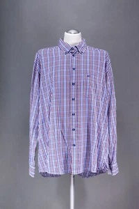 Camel Active Casual Shirt 2XL Purple Blue Checked Long Sleeve Button-Down B1082 - Picture 1 of 5