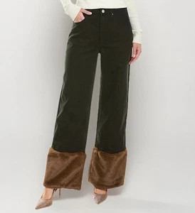 Jeans donna WeWoreWhat pelliccia sintetica gamba dritta taglia 27 - Foto 1 di 4