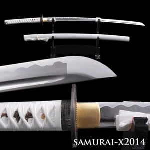 PURE White handmade Japanese samurai katana sword carbon steel sharp shiny blade - Picture 1 of 12