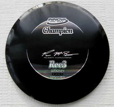 Innova 3X Paul McBeth Champion Roc3 - BBD Jet Black Dye - Flat to Shallow Penned - Image 1 of 4