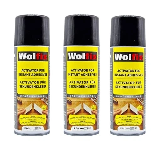 Wolfix Aktivator Spray Aushärtungsbeschleuniger 3 Stück 200ml für Sekundenkleber