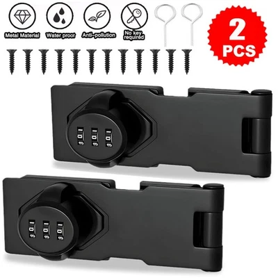 3 Digit Combination Sliding Keyless Lock Security Pad Bolt Shed Gate Garden Door - Image 1 of 4
