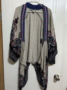 Flying Tomato Womens Cardigan Kimono Sz M/L Open Front Boho Peasant - Picture 1 of 5