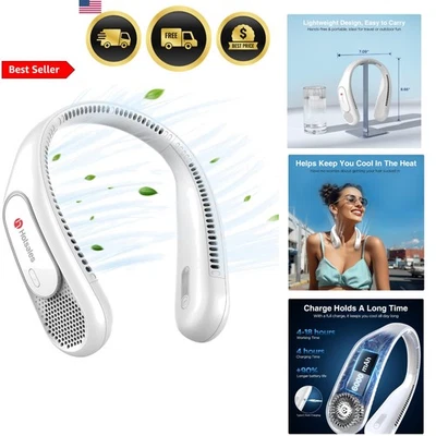 Neck Fan Portable Wearable Cooling Fans Bladeless Hands Free 3 Speeds - Image 1 of 4