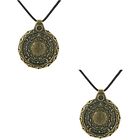2 Pieces Pendant Boys Gift Brass Bagua Necklace for Men