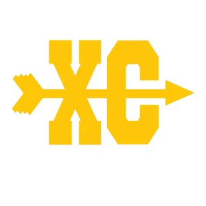 CROSS COUNTRY (2 Pack) XC SYMBOL (5" ATHLETIC GOLD) Vinyl Decal Window Sticker - Picture 1 of 2