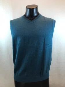 APT. 9 V-Neck Wool Sweater Vest - Blue - L - Picture 1 of 14
