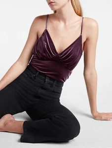 Body Express Mujer Terciopelo Talla Pequeña Negro Cuello Profundo Royalcore Gótico Y2K - Imagen 1 de 12