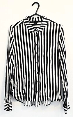 Monki Black and White Striped Shirt Blouse Womens Size XS Fashion Casual — 第 1/3 张图片